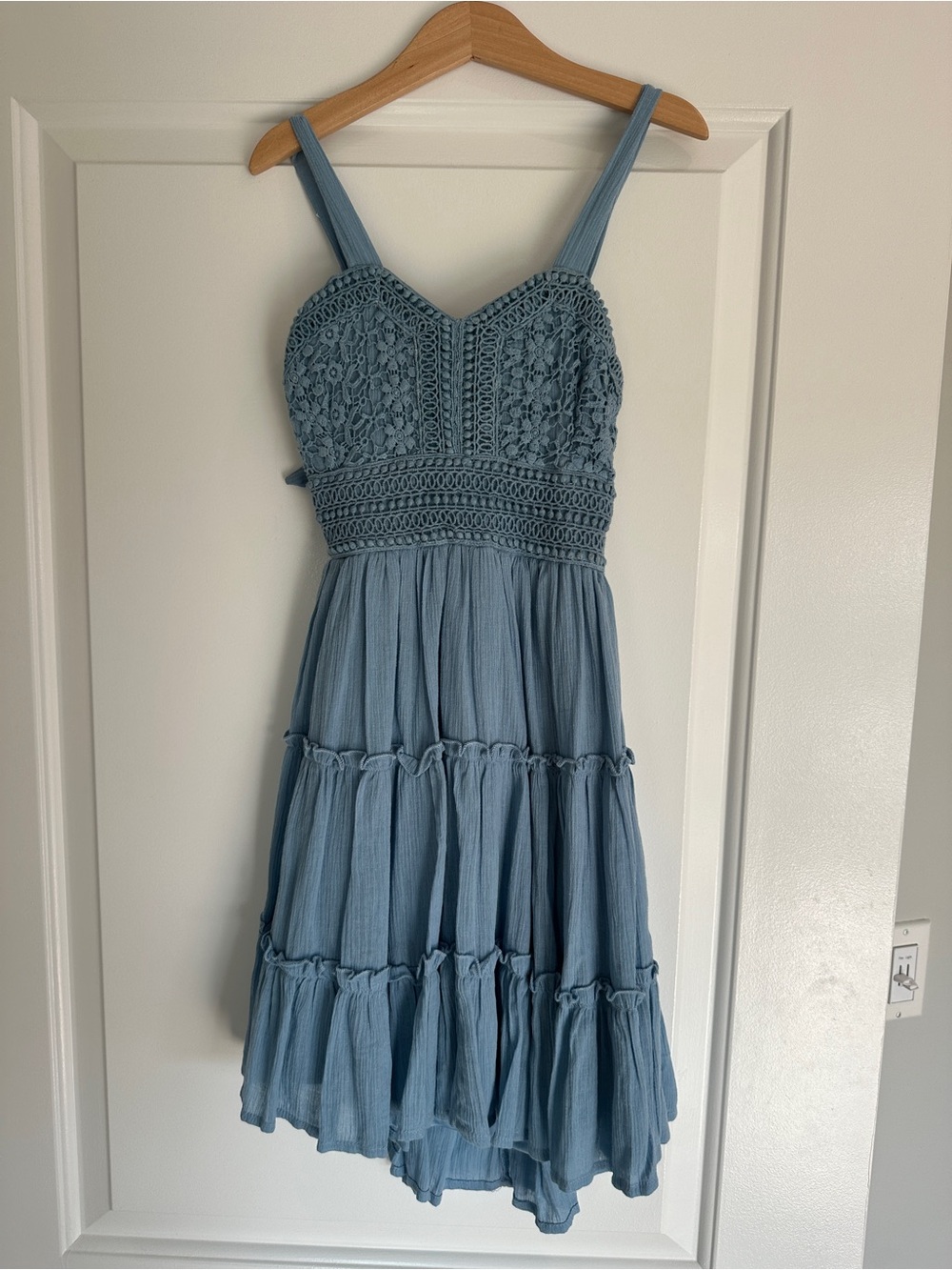 Rare Editions girls Blue Tiered Summer Dress